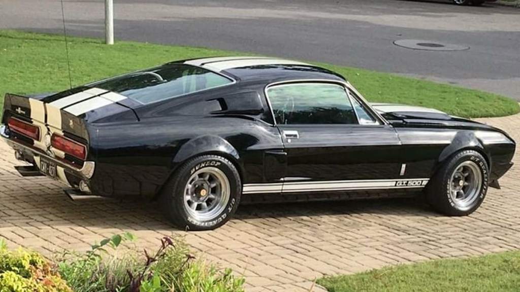 1967 Shelby Mustang GT500 in black with white stripes