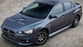 A gray 2011 Mitsubishi Lancer Evolution MR