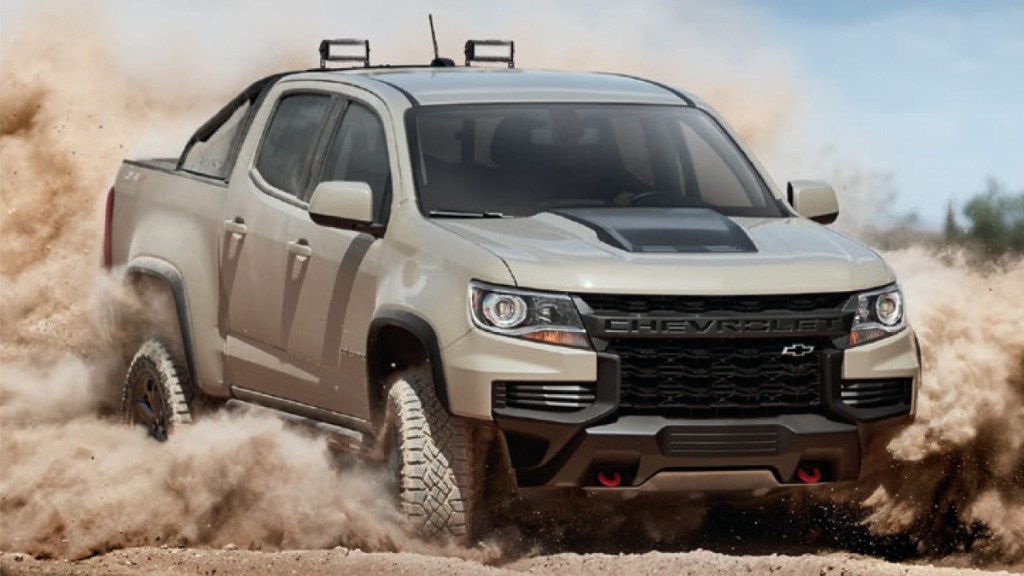 2022 Chevrolet Colorado ZR2 tearing up a dirt trail