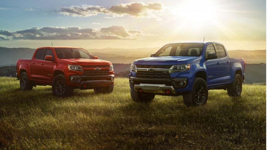 A pair of 2022 Chevrolet Colorado, most frequently asked questions about the midsize pickup truck, answered.