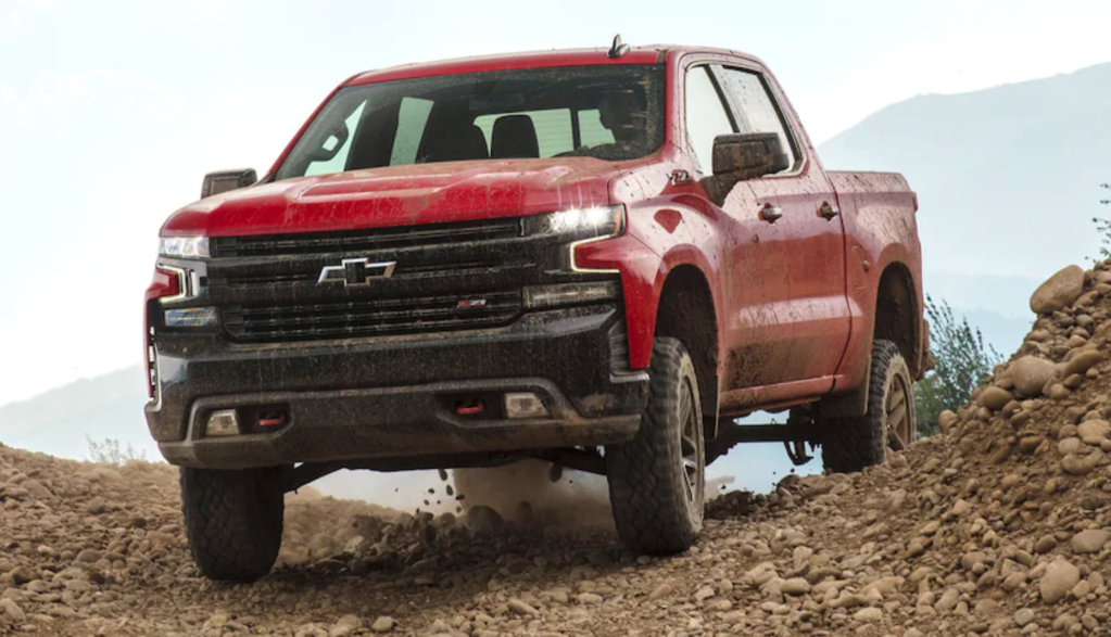 The 2022 Chevy Silverado Trail Boss in the dirt