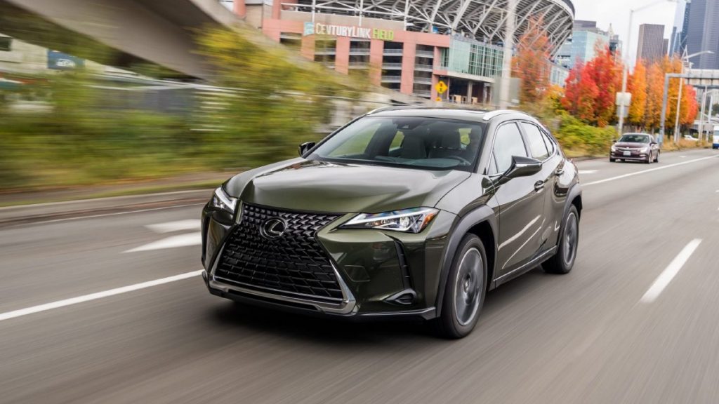 2022 Lexus UX driving in the city