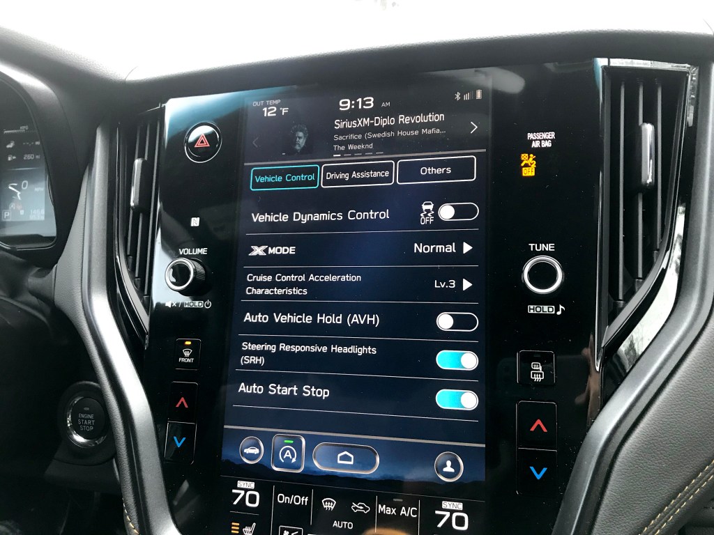 2022 Subaru Outback Wilderness' traction and X Mode settings
