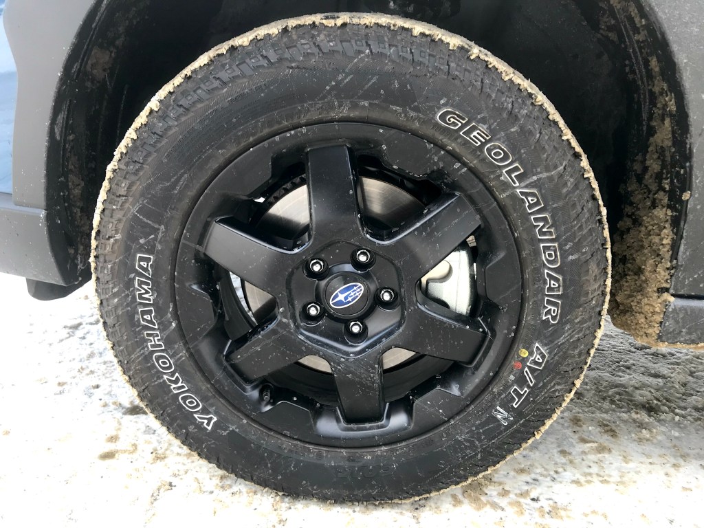2022 Subaru Outback Wilderness yokohama tire and black wheel