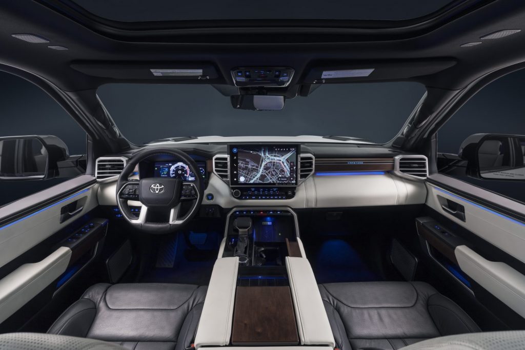 The luxurious interior of the 2022 Toyota Tundra Capstone, Lexus of trucks | Toyota