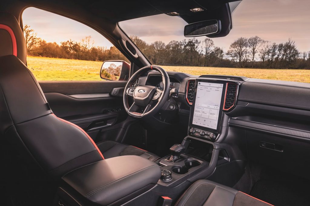 2023 Ford Ranger Raptor interior, Ford's BlueCruise driver monitoring system is one of the best options, According to Consumer Reports.