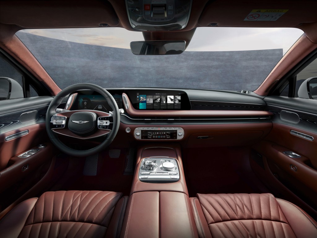 Front seats and dash of the 2023 Genesis G90