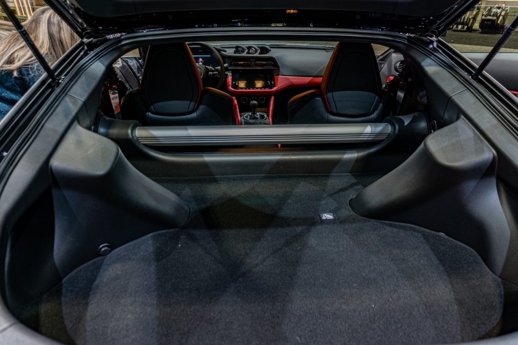 The rear cargo area of a 2023 Nissan Z Performance