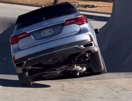 Watch: Why Did This Acura MDX Owner Dump It Into a Skate Park Bowl?