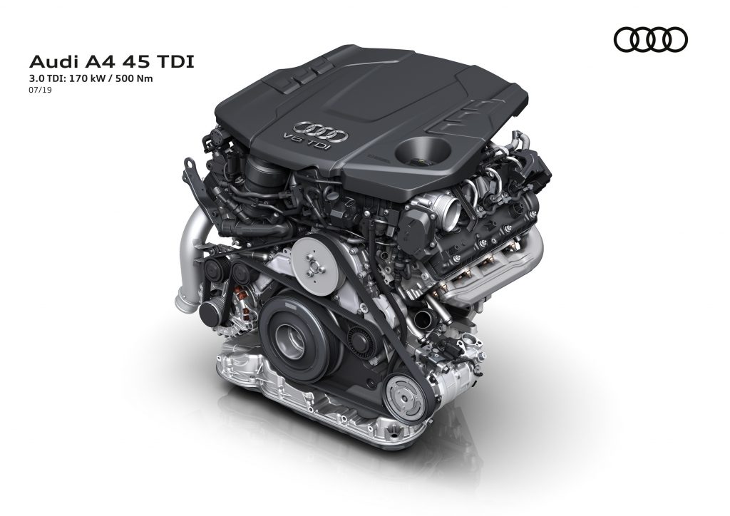 The 3.0-liter V6 diesel engine found in the current-gen Audi A4 45 TDI
