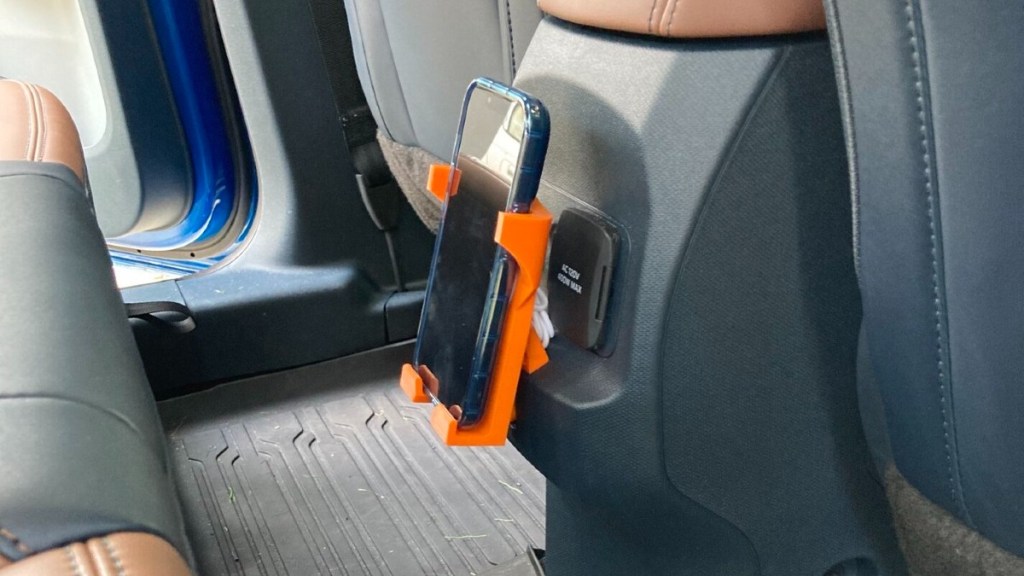 Orange cell phone holder for FITS system in the Ford Maverick