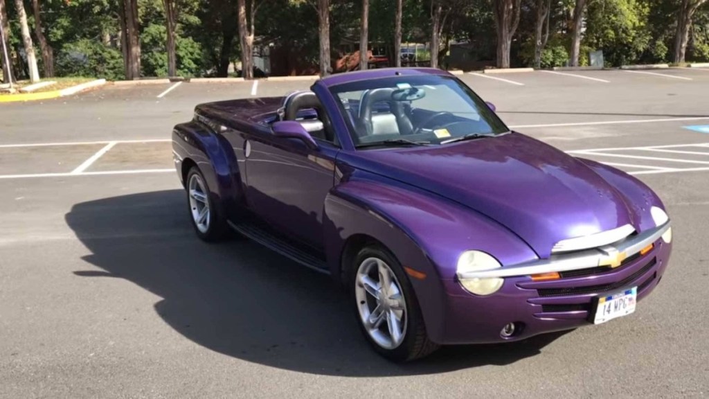 Purple Chevy SSR with top down