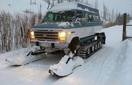 Need the Ultimate Winter Warrior? You Can Own This Chevy Snowcat Snow Coach