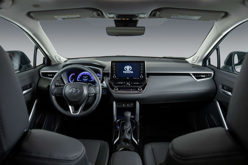Dashboard and front seats in 2022 Toyota Corolla Cross