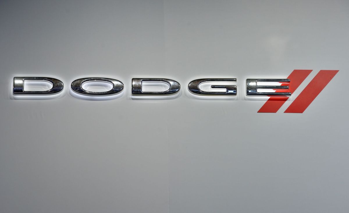 Dodge logo, maker of the Dodge Charger, on a white background.