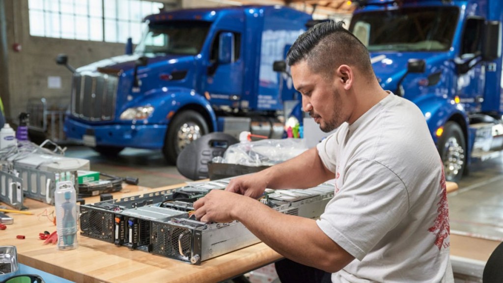 Embark employee working on CPU for self-driving trucks