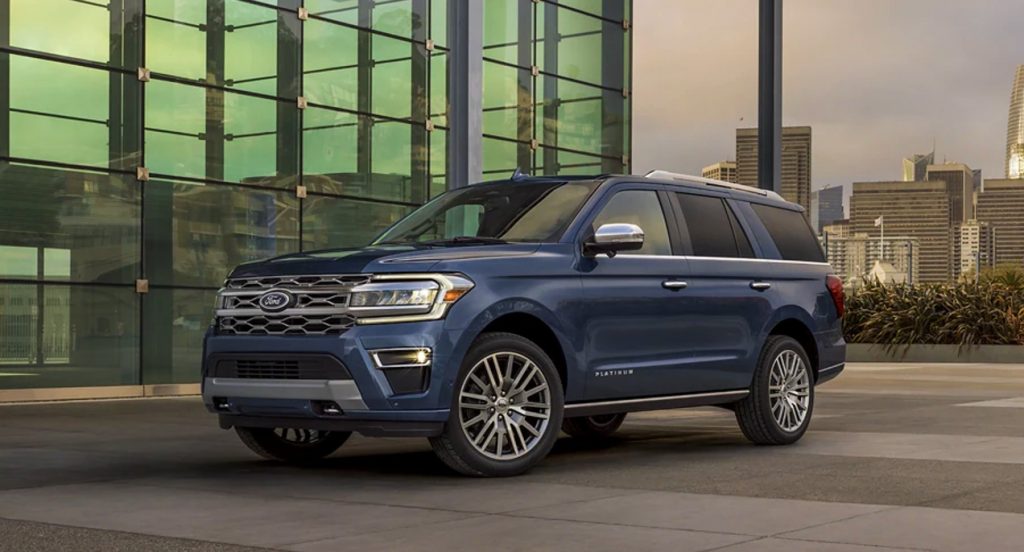 A blue Ford Expedition is one of Consumer Reports' trucks and SUVs that will cost you dearly at the gas pump.  Bad fuel consumption.