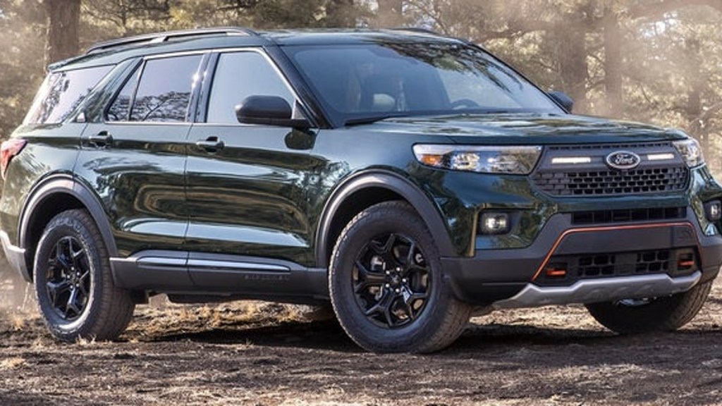2022 Ford Explorer Timberline driving in the woods