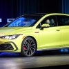 Volkswagen Golf R on stage as a 2022 Car of the Year Finalist at the LA Auto Show in Los Angeles, California