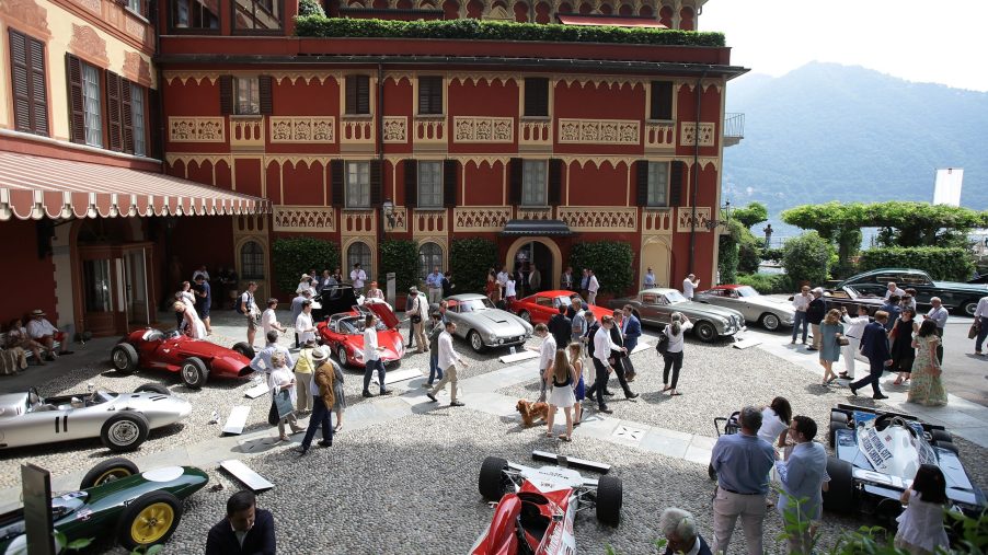 A view of vehicles on display at the Concorso d'Eleganza Villa d'Este in Lake Como, Italy