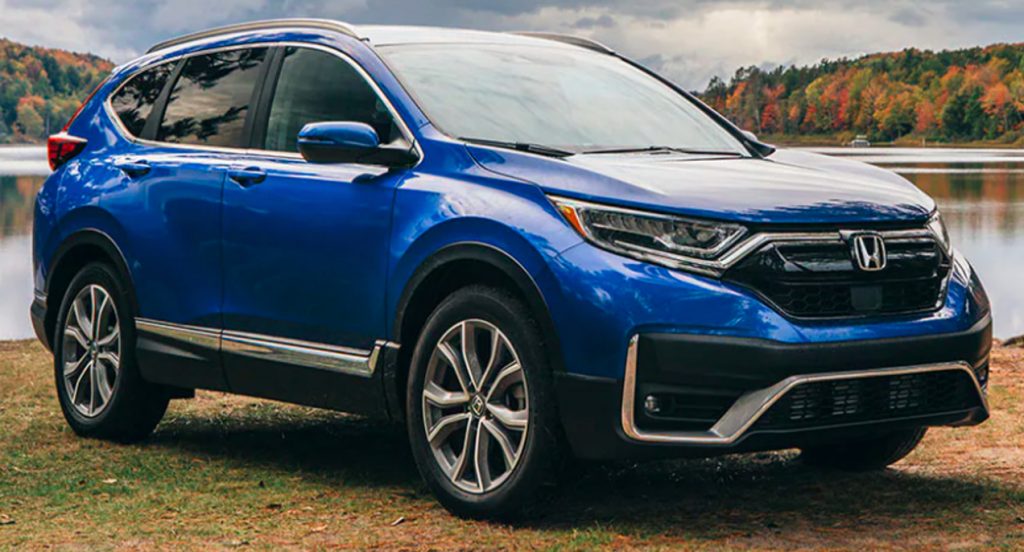 A blue 2022 Honda CR-V. 