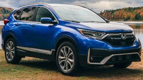A blue 2022 Honda CR-V.