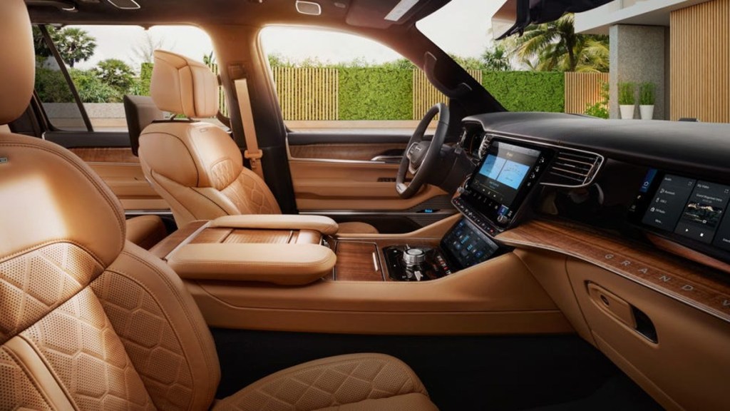Tan interior of the 2022 Jeep Grand Wagoneer