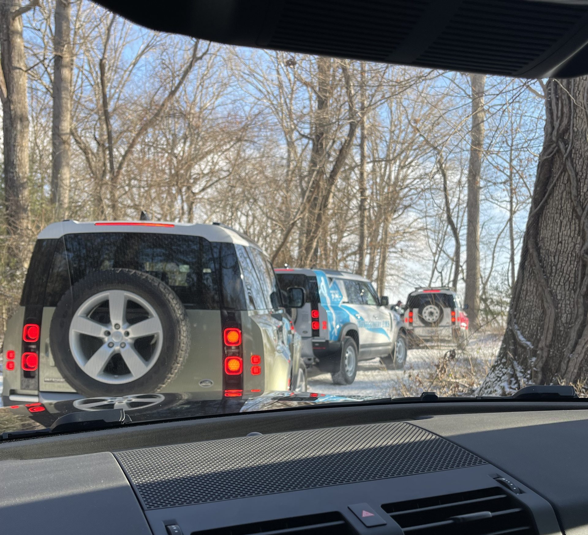 Land Rover Defender off-roading convoy