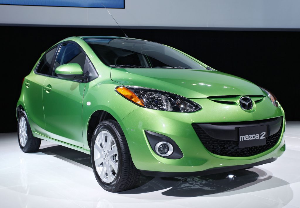 The Mazda 2 is seen at the 2010 New York International Auto Show.