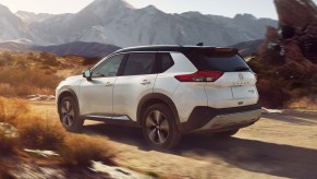 The 2021 Nissan Rogue featured in white.