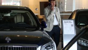 A potential unhappy car buyer at a dealership.