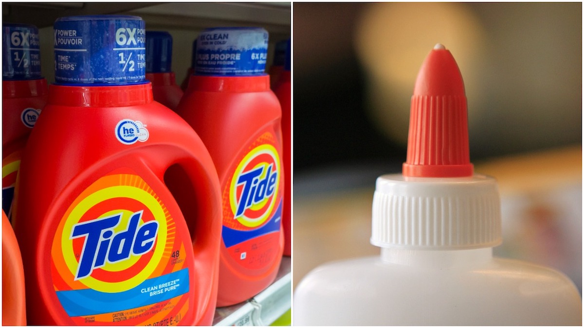 The TikTok car cleaning hack includes Tide detergent and Elmer's glue