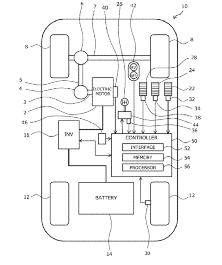 An overall diagram of Toyota's proposed manual transmission for EVs