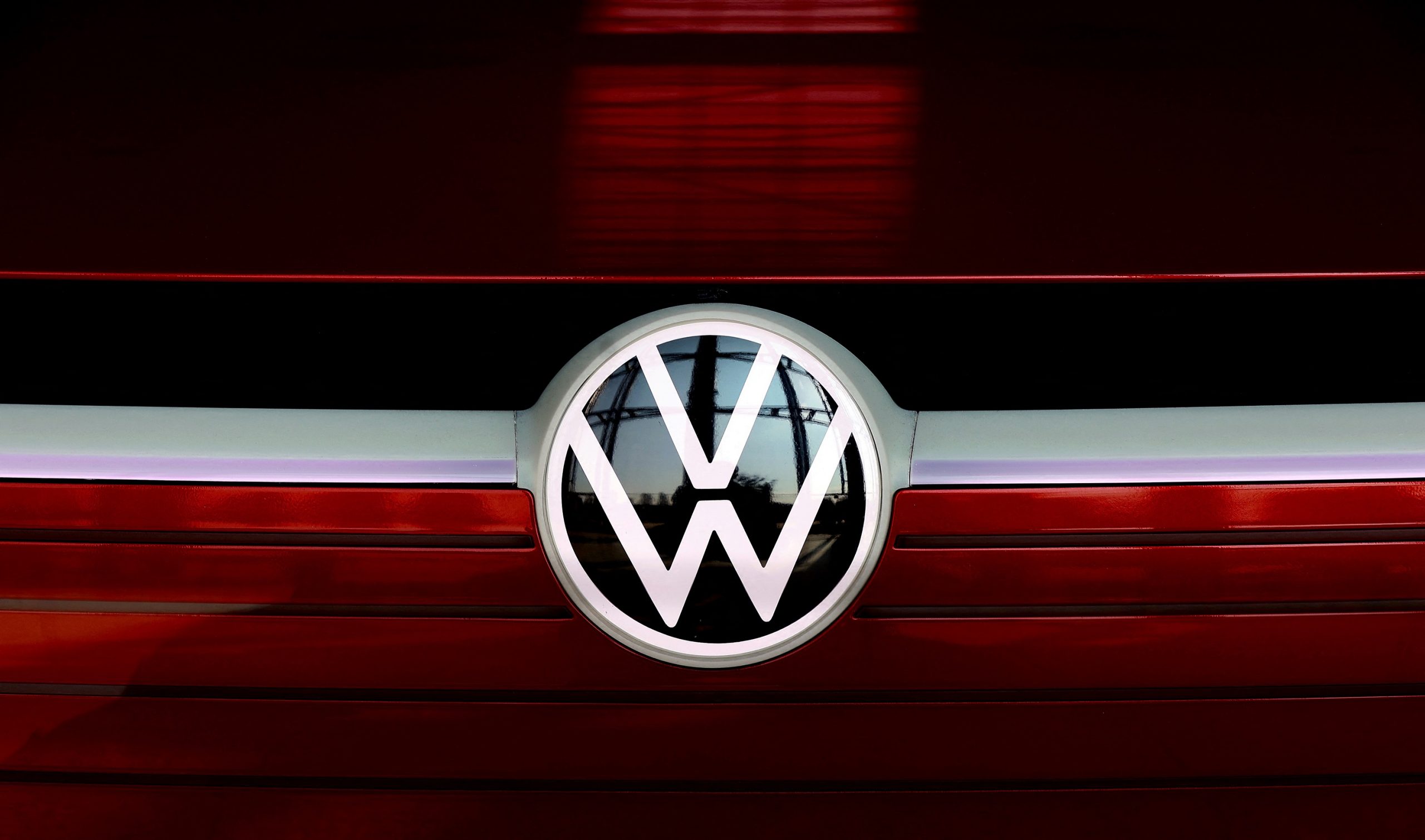 Volkswagen's logo on display at the brand's headquarters