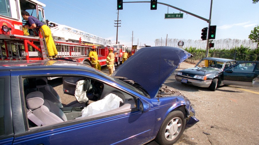 A car crash involving two vehicles in East Ventura, California