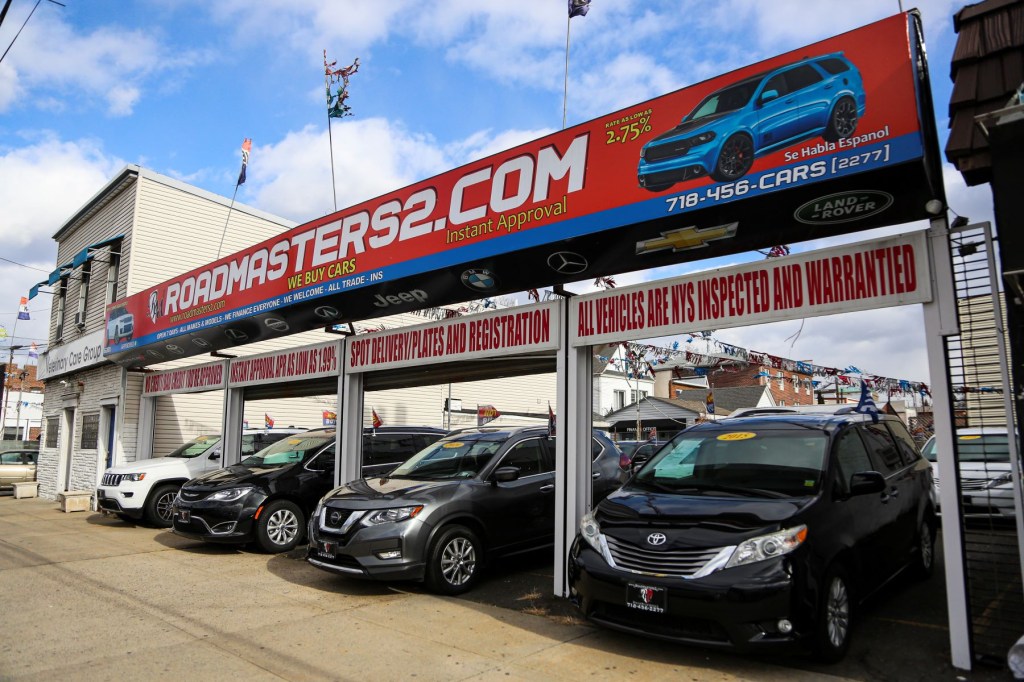 A used car sales dealership in Ridgewood, Queens, New York City