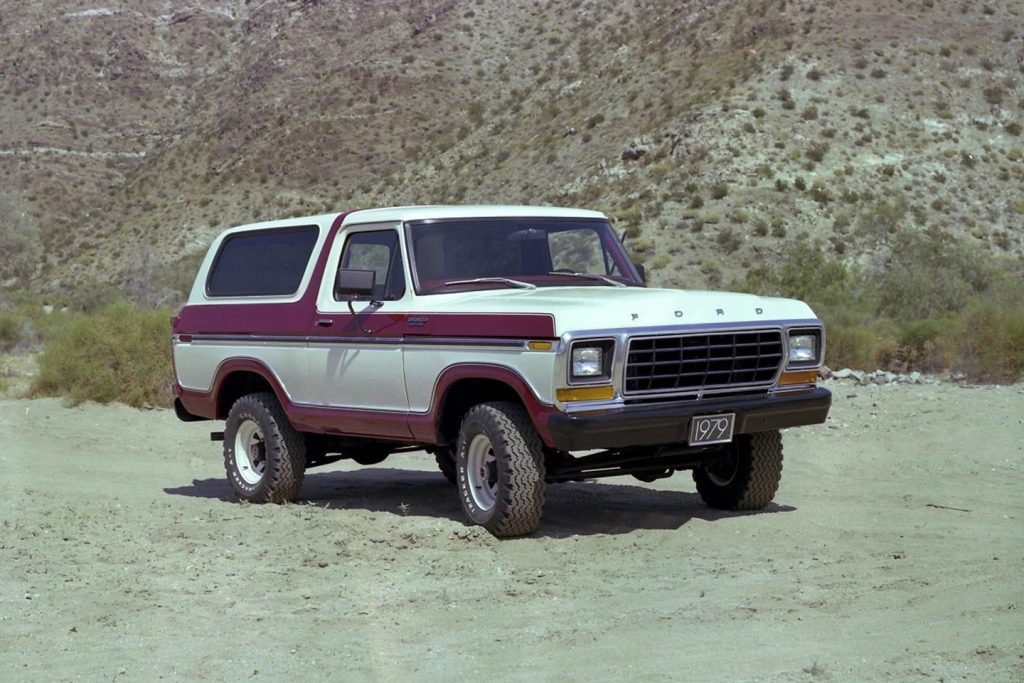 A 1979 Ford Bronco off-road SUV.