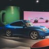 The blue 1999 Porsche 911 Carrera modified like Sally Carrera at SXSW 2022