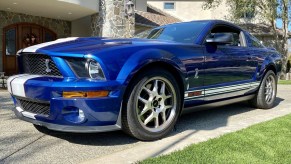 2007 Ford Mustang GT500 in blue for sale on Cars and Bids in Fontana California