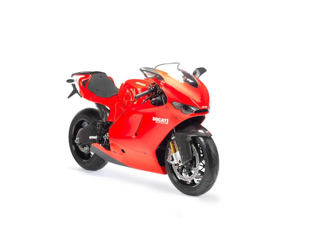 A red 2009 Ducati Desmosedici RR