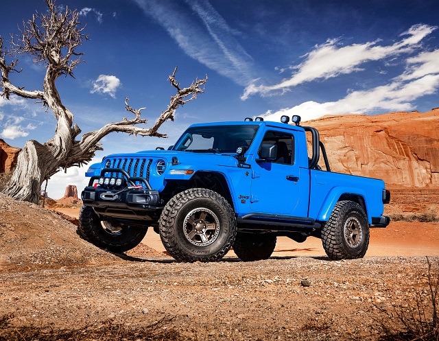 J6 Jeep Truck concept in the dirt
