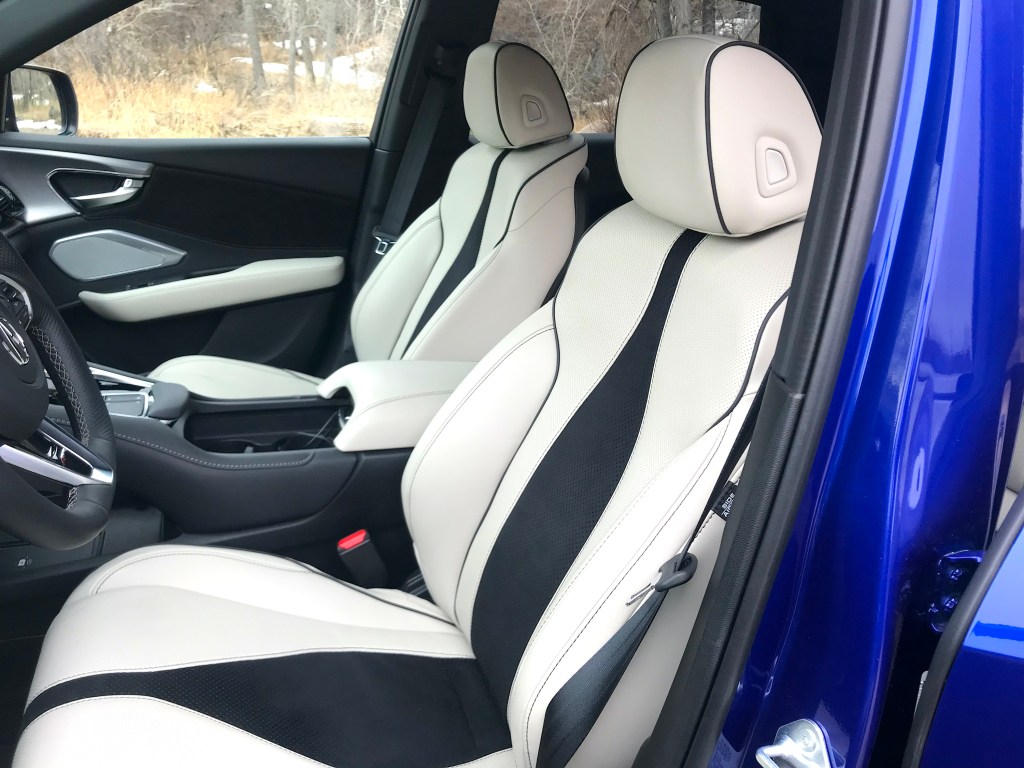 White and black contrasting Front Seats 2022 Acura RDX