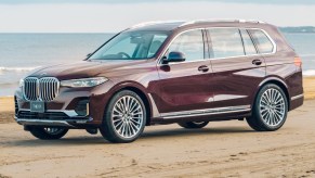 2022 BMW X7 luxury SUV on the beach
