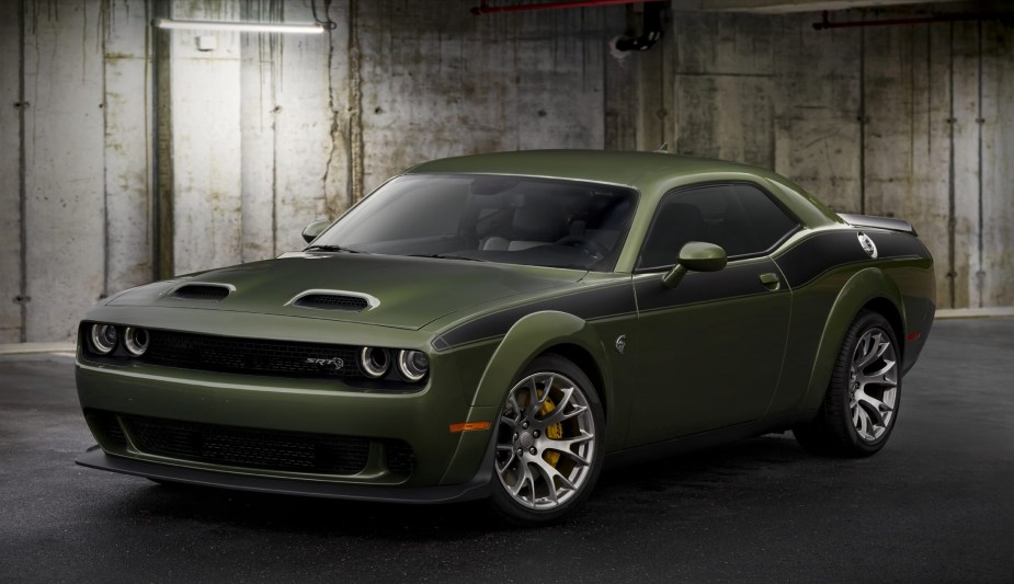 A green-and-black 2022 Dodge Challenger SRT Hellcat Redeye Widebody Jailbreak