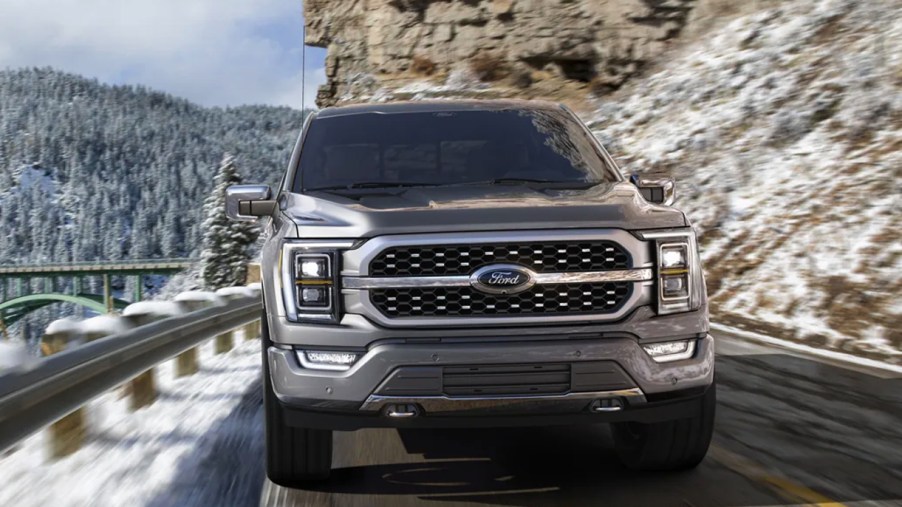 2022 Ford F-150 driving on the road