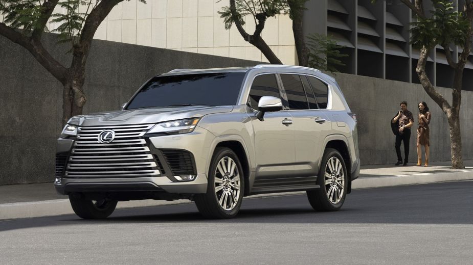 2022 Lexus LX Ultra Luxury full-size SUV model in silver gray