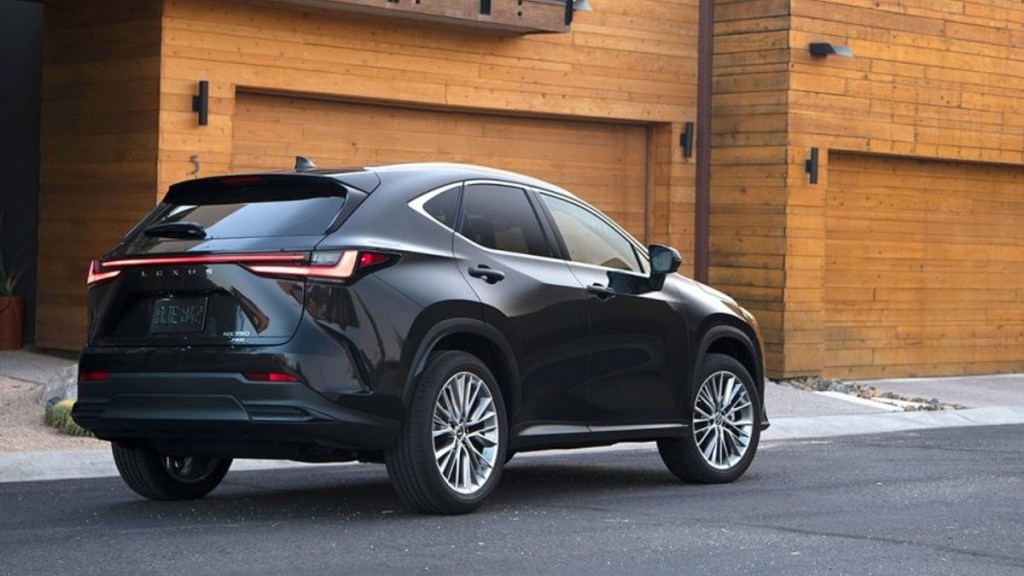 Black 2022 Lexus NX Rear Posed
