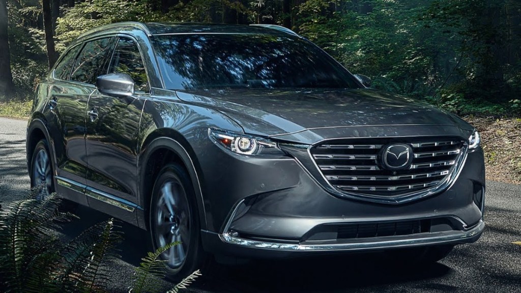 Gray 2022 Mazda CX-9 on the road