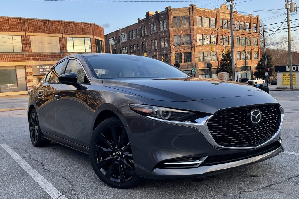 2022 Mazda3 2.5 Turbo parked in the city