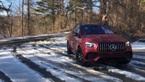 2022 Mercedes GLE 53 W4 parked in the snow